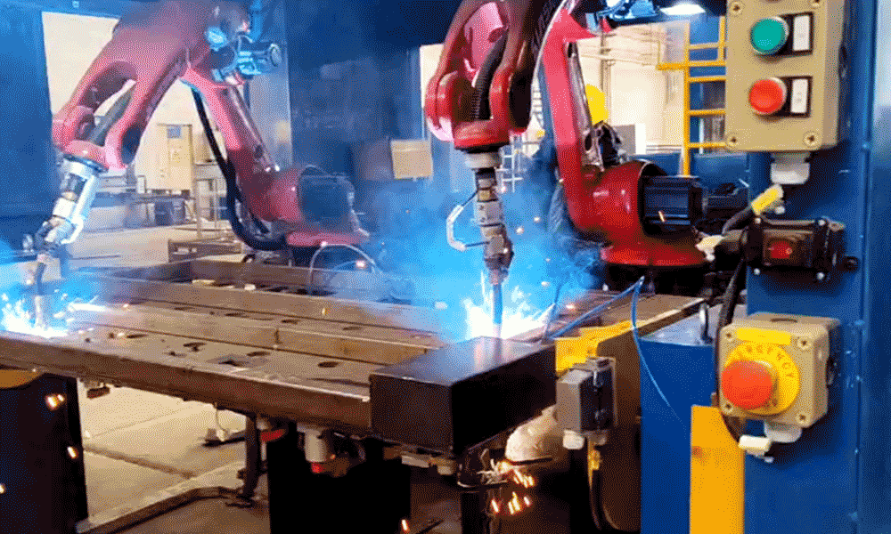 コンテナボトムパレットフレキシブル溶接ワークステーション