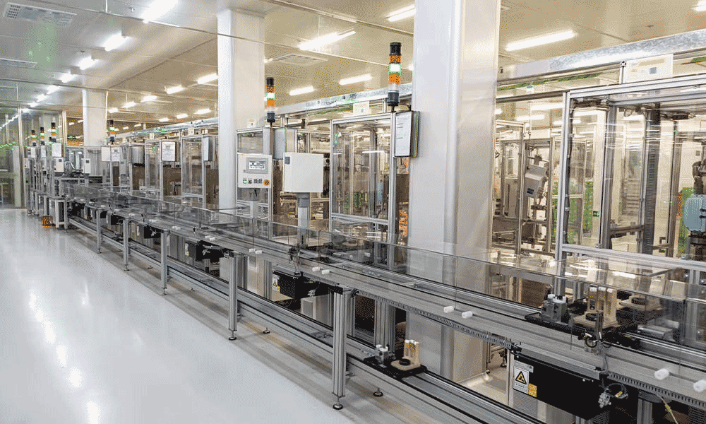 Conjunto de estator y rotor del compresor y línea de prueba